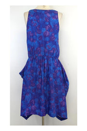 Current Boutique-Thakoon - Blue & Purple Print Silk Sleeveless Dress Sz 6