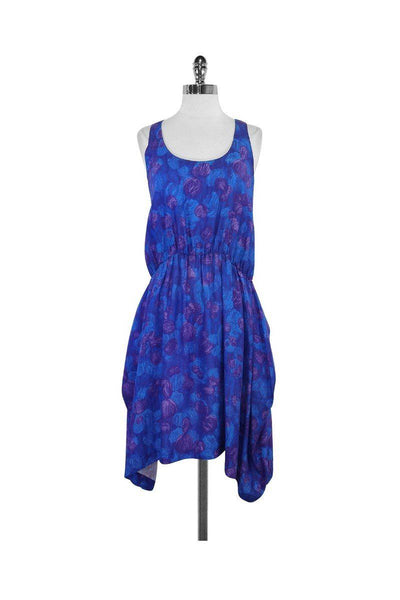 Current Boutique-Thakoon - Blue & Purple Print Silk Sleeveless Dress Sz 6