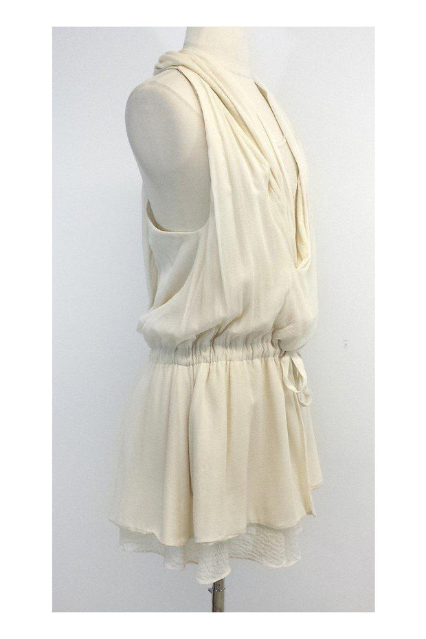 Current Boutique-Thakoon - Cream Silk & Wool Layered Cross Back Dress Sz 4