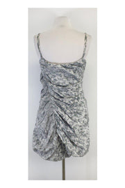 Current Boutique-Thakoon - Grey & White Abstract Print Gathered Dress Sz 4