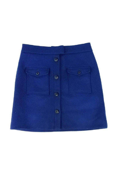 Current Boutique-Thakoon - Navy Double Pocket Front Wool Skirt Sz 6