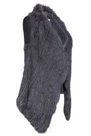 Current Boutique-The Cashmere Project - Grey Rabbit Fur & Cashmere Vest Sz S