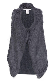 Current Boutique-The Cashmere Project - Grey Rabbit Fur & Cashmere Vest Sz S