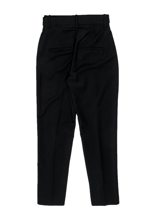 Current Boutique-The Kooples - Black Pleated Tapered Leg Trousers w/ Belt Sz 4