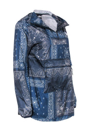 Current Boutique-The North Face - Navy Paisley Print "Fanorak" Windbreaker w/ Built-In Fanny Pack Sz S