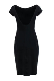 Current Boutique-The Row - Black Backless Lightweight Sheath Dress w/ Cap Sleeves Sz L