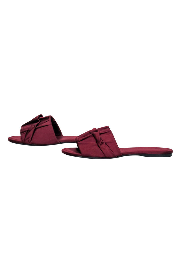 Current Boutique-The Row - Oxblood Satin "Ellen" Slide Sandals Sz 7