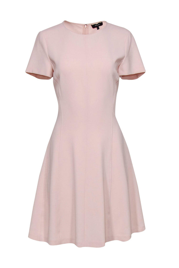 Current Boutique-Theory - Baby Pink Short Sleeve A-Line Dress Sz 8