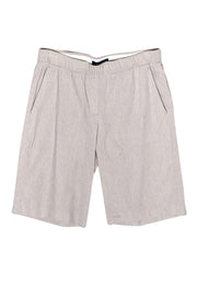 Current Boutique-Theory - Beige Linen Blend Bermuda Shorts Sz 8