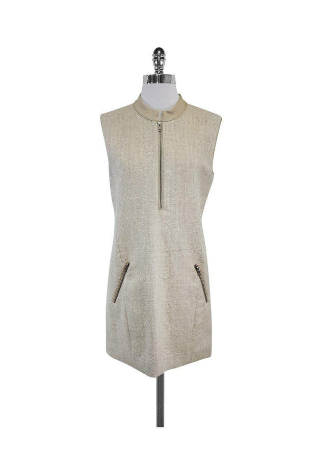 Current Boutique-Theory - Beige Wool Blend Sleeveless Dress Sz 6