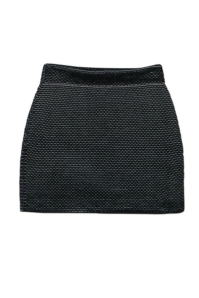 Current Boutique-Theory - Black & Cream Textured Mini Bandage Skirt Sz P