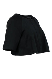 Current Boutique-Theory - Black Cropped Pleated Cape-Style Jacket Sz S