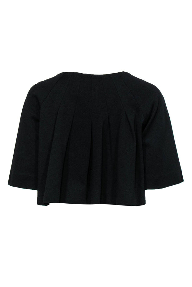 Current Boutique-Theory - Black Cropped Pleated Cape-Style Jacket Sz S