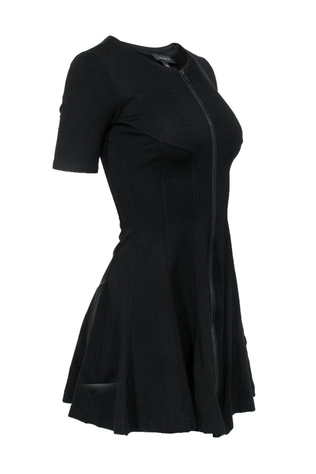 Current Boutique-Theory - Black Fit & Flare Dress w/ Front Zipper Sz 00