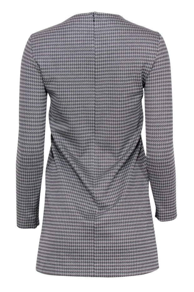 Current Boutique-Theory - Black & Grey Mini Houndstooth Print Long Sleeve Dress Sz 0