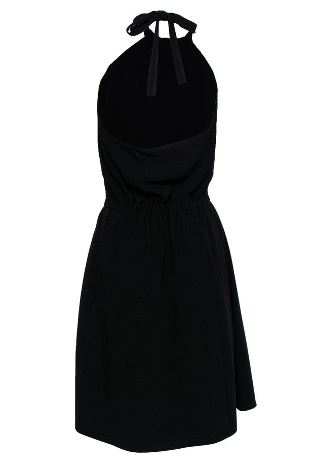 Current Boutique-Theory - Black Halter Dress w/ Adjustable Elastic Waistband Sz 8