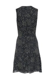 Current Boutique-Theory - Black & Ivory Polka Dot Sleeveless Silk Dress w/ Waist Tie Sz 2