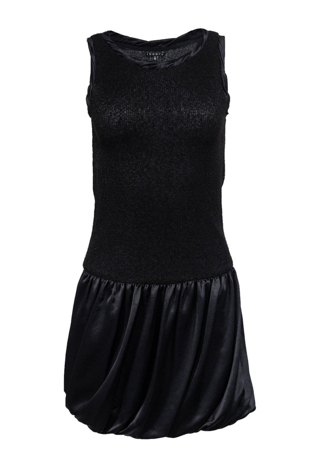 Current Boutique-Theory - Black Knit Dress w/ Bubble Skirt Sz P