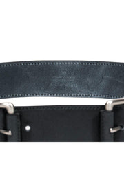 Current Boutique-Theory - Black Leather Double Buckle Belt Sz M