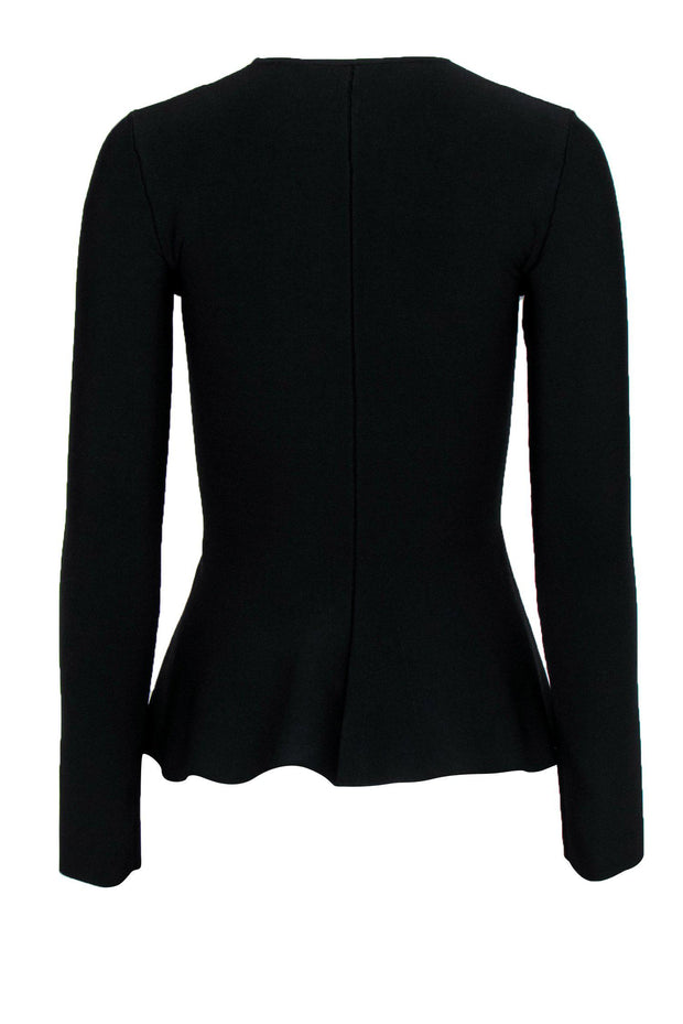 Current Boutique-Theory - Black Long Sleeve Peplum Top Sz P