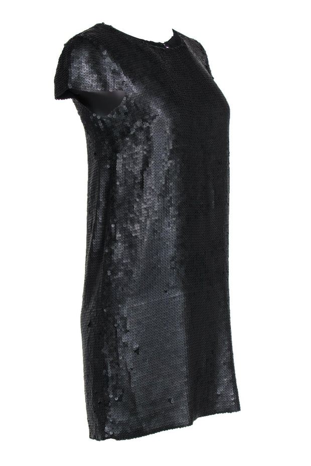 Current Boutique-Theory - Black Matte Sequin Shift Dress Sz 4