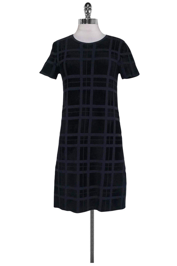Current Boutique-Theory - Black & Navy Terry Cloth Dress Sz S