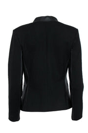 Current Boutique-Theory - Black Open-Front Cropped Blazer w/ Satin Trim Sz 8