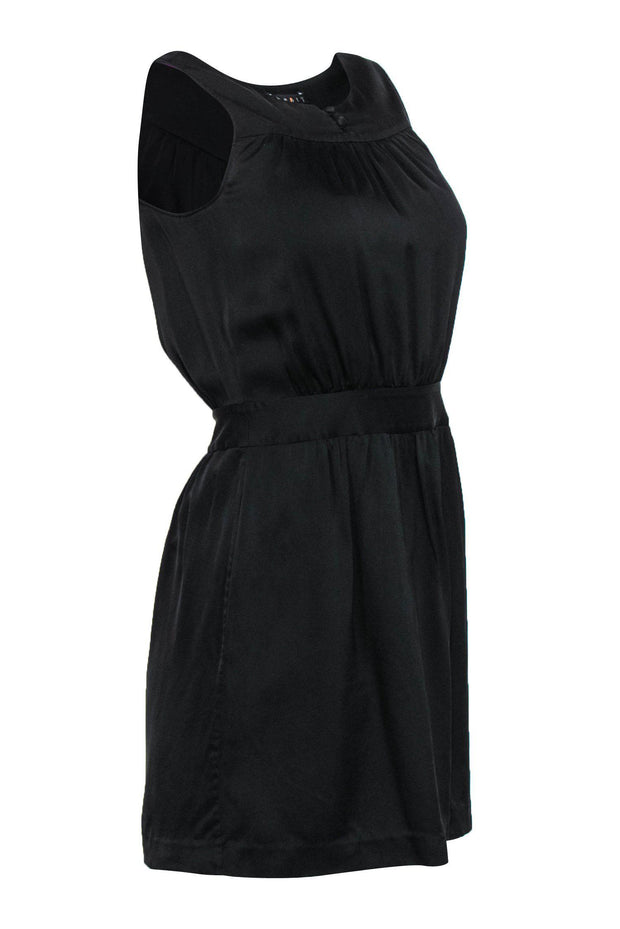 Current Boutique-Theory - Black Silk Fitted Mini Dress Sz 0