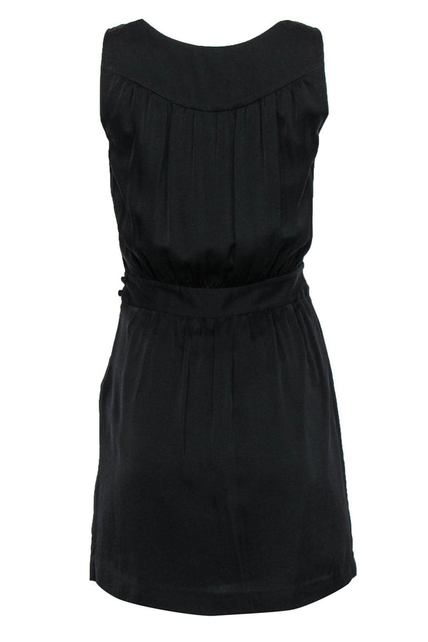 Current Boutique-Theory - Black Silk Fitted Mini Dress Sz 0