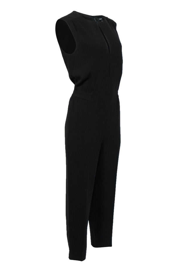 Current Boutique-Theory - Black Sleeveless Straight Leg Jumpsuit Sz 8