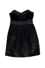 Current Boutique-Theory - Black Velvet & Satin Strapless Dress Sz 4