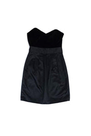 Current Boutique-Theory - Black Velvet Strapless Dress Sz 0