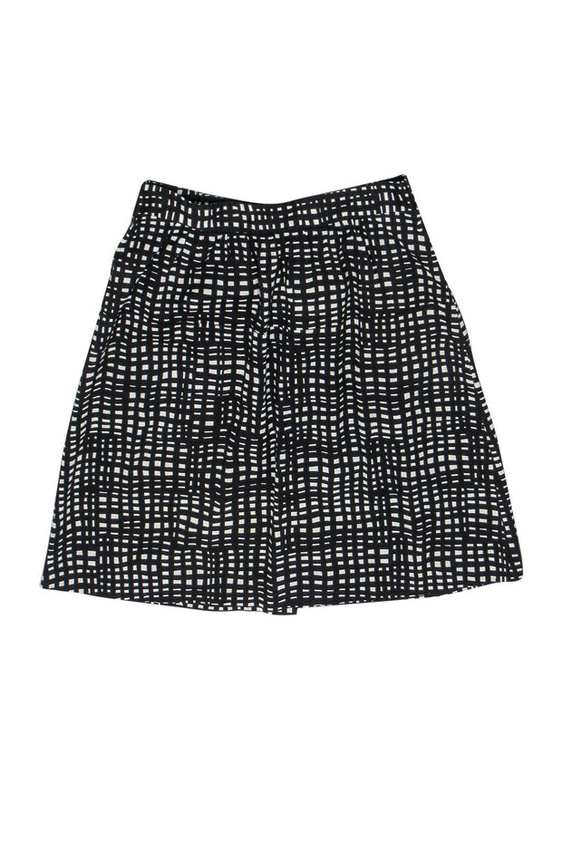 Current Boutique-Theory - Black & White Square Print Button-Front Skirt Sz 4