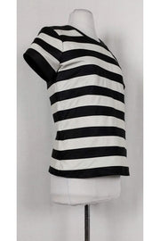 Current Boutique-Theory - Black & White Striped Leather Top Sz S