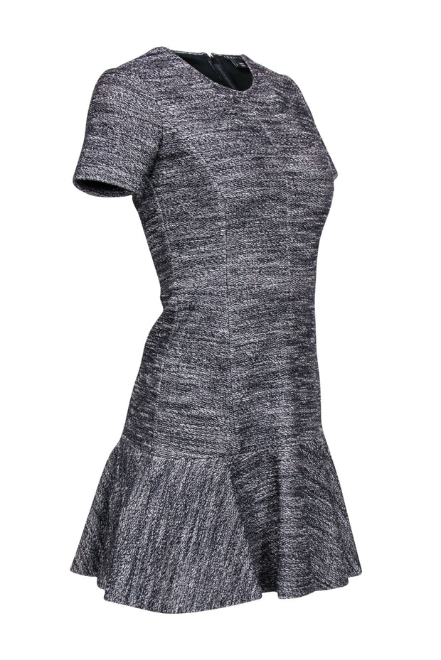 Current Boutique-Theory - Black & White Tweed Dress w/ Flounce Hem Sz 2