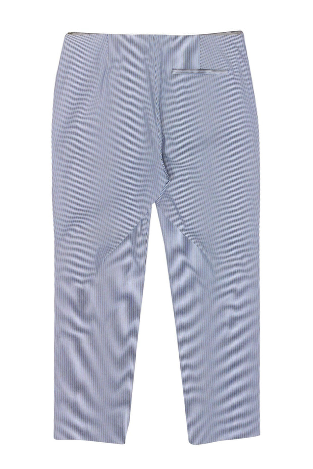 Current Boutique-Theory - Blue, Black & White Striped Tapered Trousers Sz 6