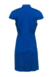 Current Boutique-Theory - Blue Button-Up Cap Sleeve Shirtwaist Dress w/ Necktie Sz 10