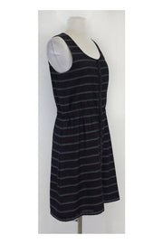 Current Boutique-Theory - Blue & Grey Striped Cotton Sleeveless Dress Sz 8