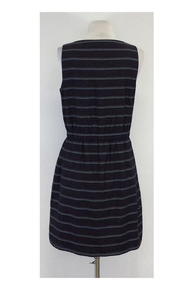 Current Boutique-Theory - Blue & Grey Striped Cotton Sleeveless Dress Sz 8