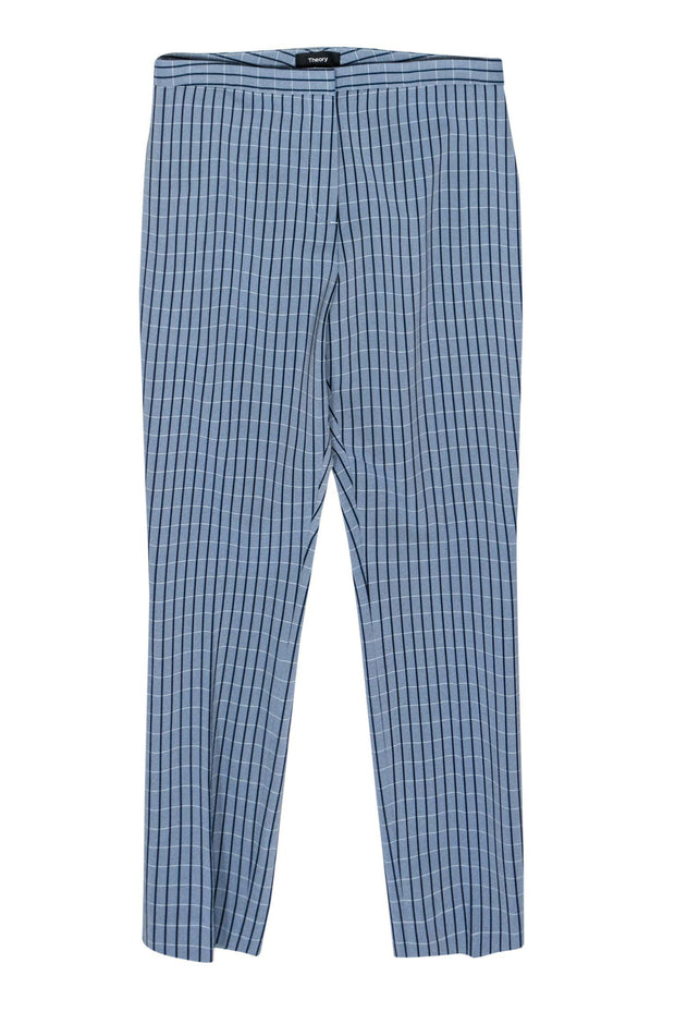 Current Boutique-Theory - Blue, Navy & White Checkered Skinny Trousers Sz 4