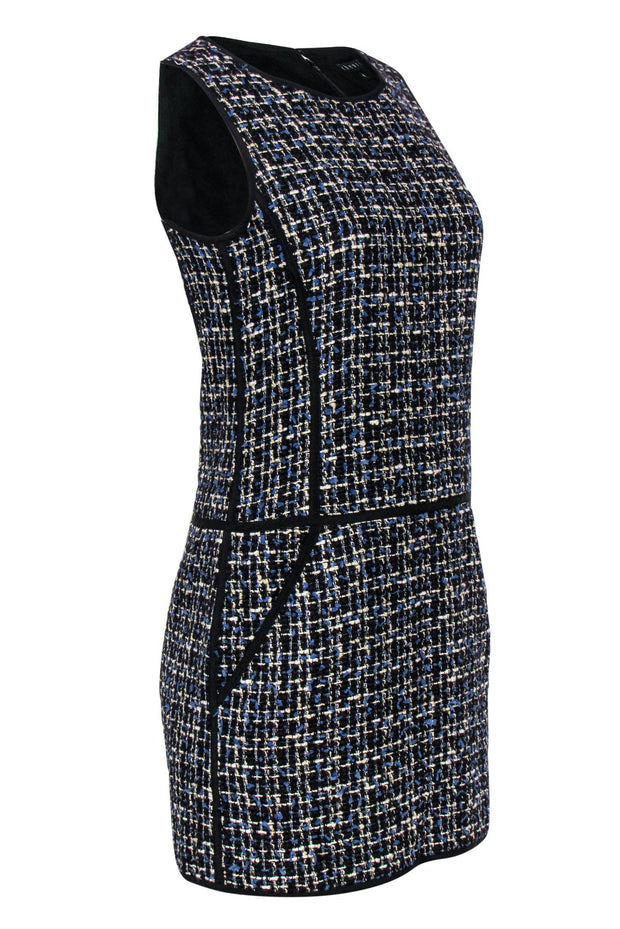 Current Boutique-Theory - Blue & White Tweed Shift Dress Sz 4