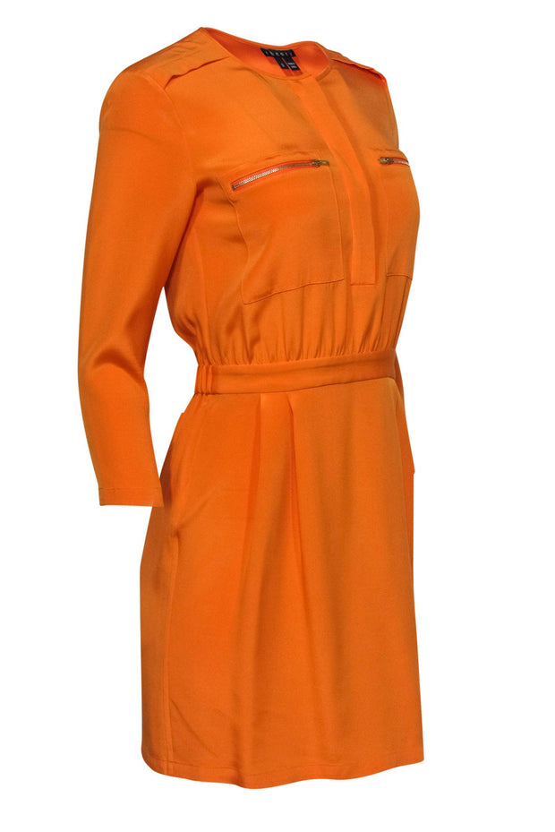 Current Boutique-Theory - Bright Orange A-Line Dress w/ Pockets Sz 2