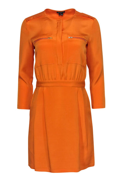Current Boutique-Theory - Bright Orange A-Line Dress w/ Pockets Sz 2