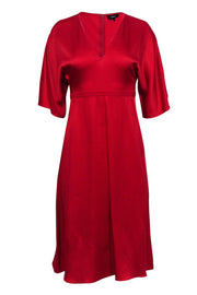 Current Boutique-Theory - Bright Red Satin Plunge Dress Sz 0