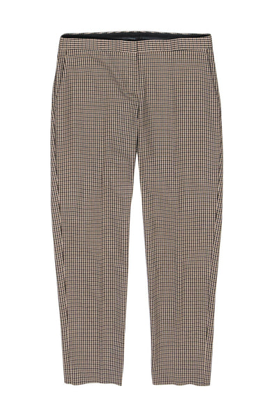 Current Boutique-Theory - Brown & Black Checkered Cropped Tapered Trousers Sz 4