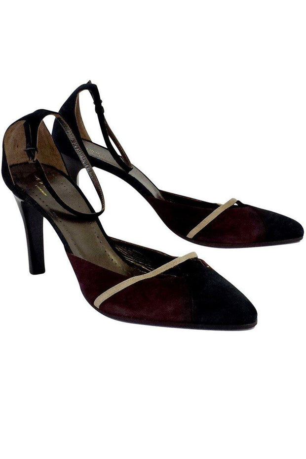 Current Boutique-Theory - Brown, Black & Tan Ankle Strap Heels Sz 9.5