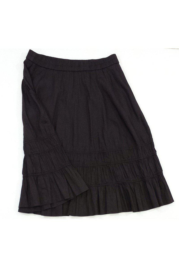 Current Boutique-Theory - Brown Linen Prairie Skirt Sz L