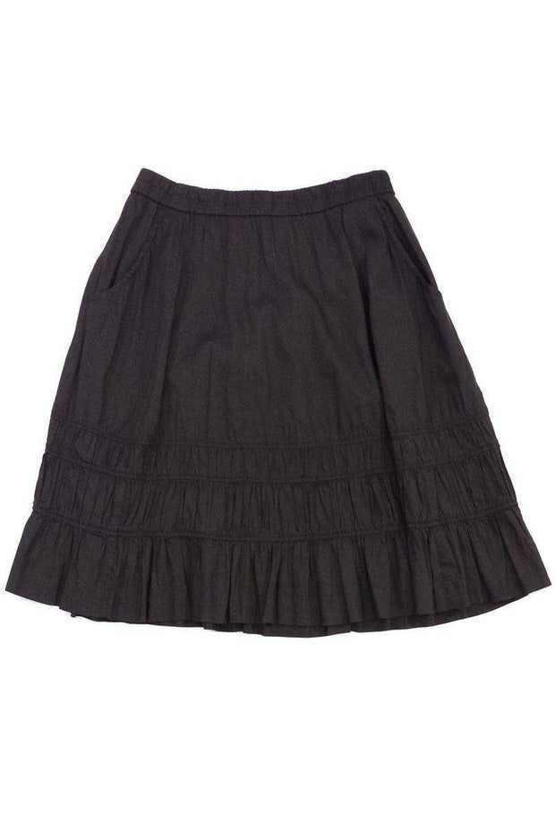 Current Boutique-Theory - Brown Linen Prairie Skirt Sz L