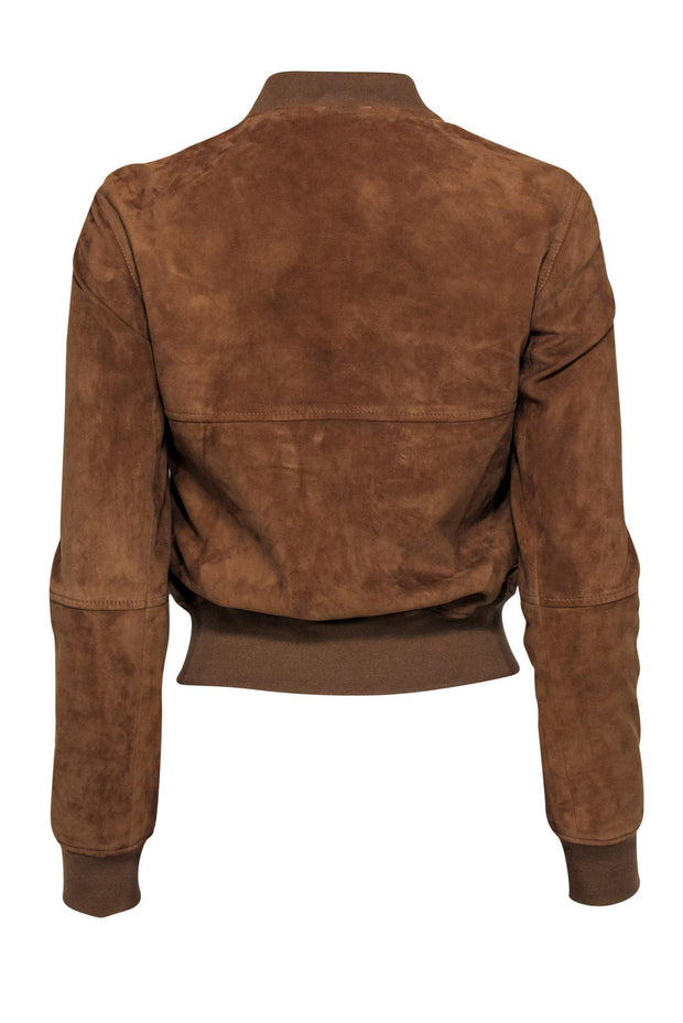 Current Boutique-Theory - Brown Suede Bomber Jacket Sz S