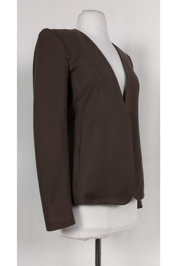 Current Boutique-Theory - Brown Wool Blazer w/ Zippers Sz P